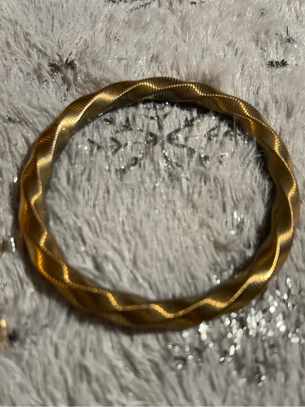 Antique Gold Twisted Women's Bangle Bracelet Sz 7.5-8” NEW